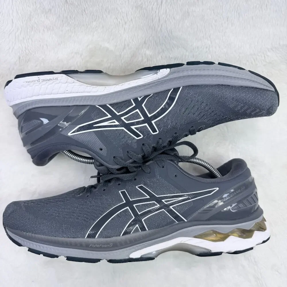 ASICS Gel Kayano 27 Mens Running Shoes Gray Size 12 FlyteFoam Stability Sneaker